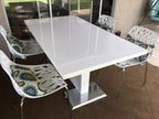 Modern Dining Chairs Set Plastic Saping Birch Chairs Stackable Chairs Set for Living Room/Kitchen/Office (6, White)