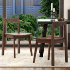 Wooden Dining Room Chairs Set of 2, Farmhouse Wood Kitchen Chair, Mid Century Modern Armless Dining Chair for Living Room, Brown