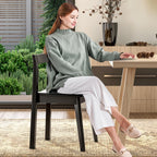 Wooden Dining Room Chairs Set of 2, Farmhouse Wood Kitchen Chair, Mid Century Modern Armless Dining Chair for Living Room, Brown
